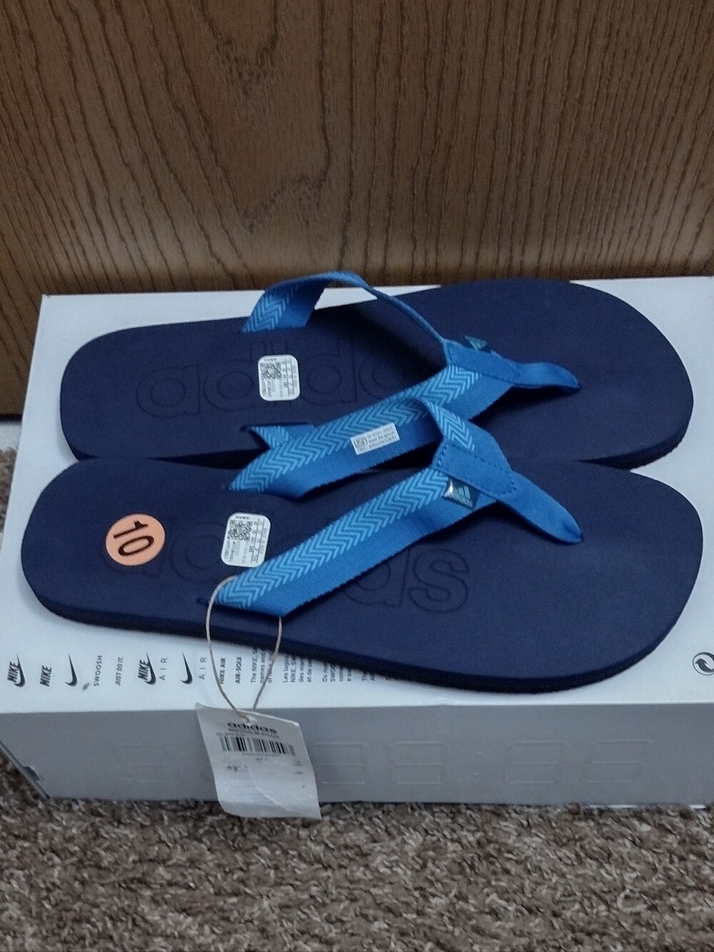 Adidas  Flip-Flops Thongs Slippers Sandals Beach Pool Shoes  Men Size 10 Blue